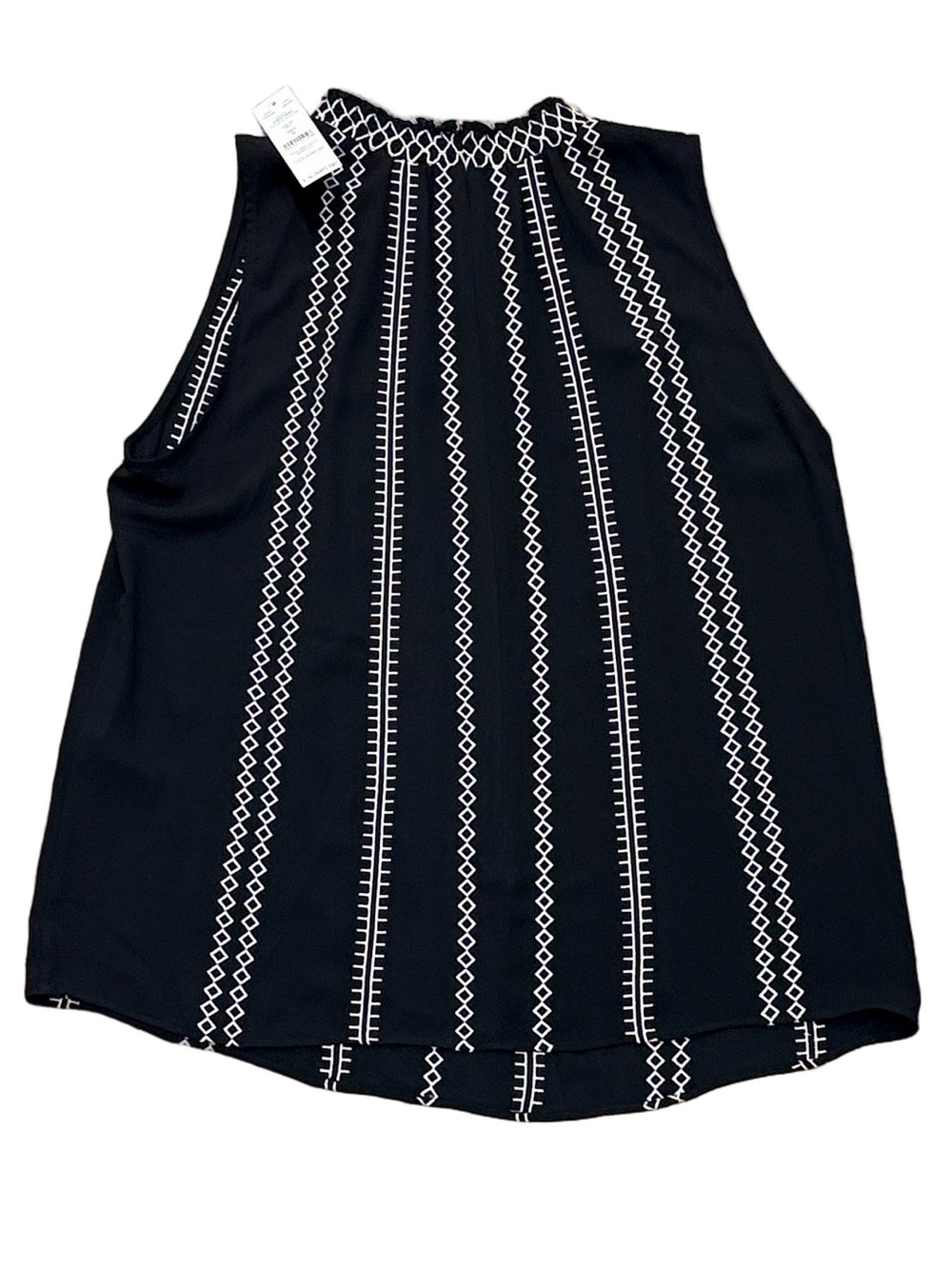 White House Black Market Sleeveless Contrast Stitch Top, Black | Size 6 - Picture 6 of 8